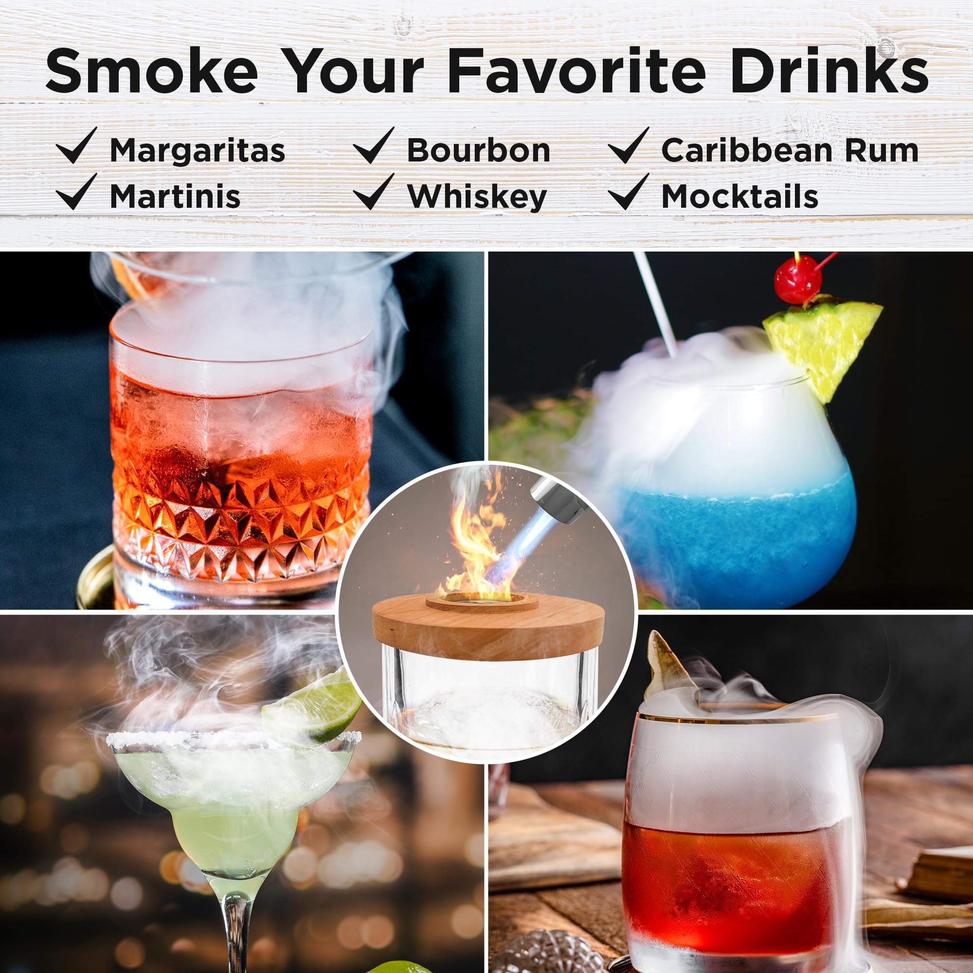 Amazon.com : Cocktail Smoker Kit with 2 Rocks Glasses, 6 Wood Chip